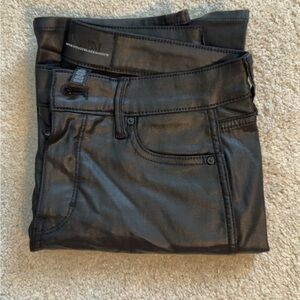 WHBM Black Coated Jeans